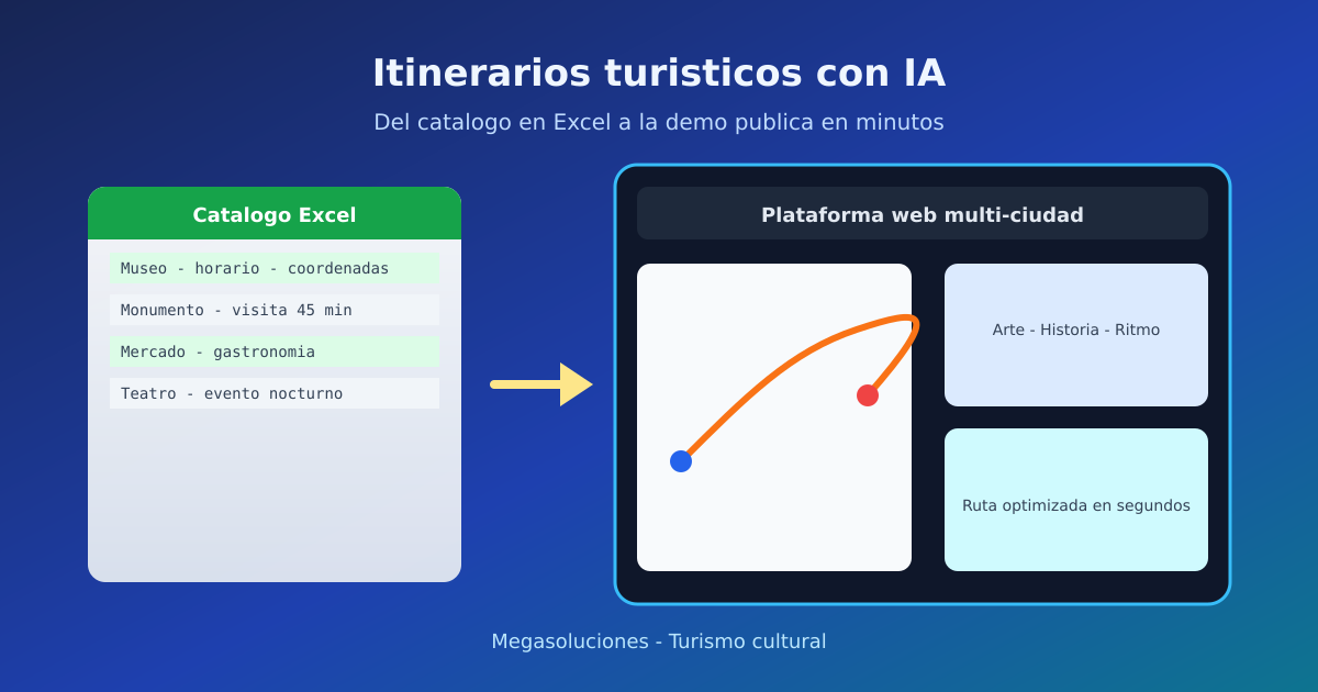 Itinerarios turísticos con IA: de la hoja de cálculo a una web lista para demo pública
